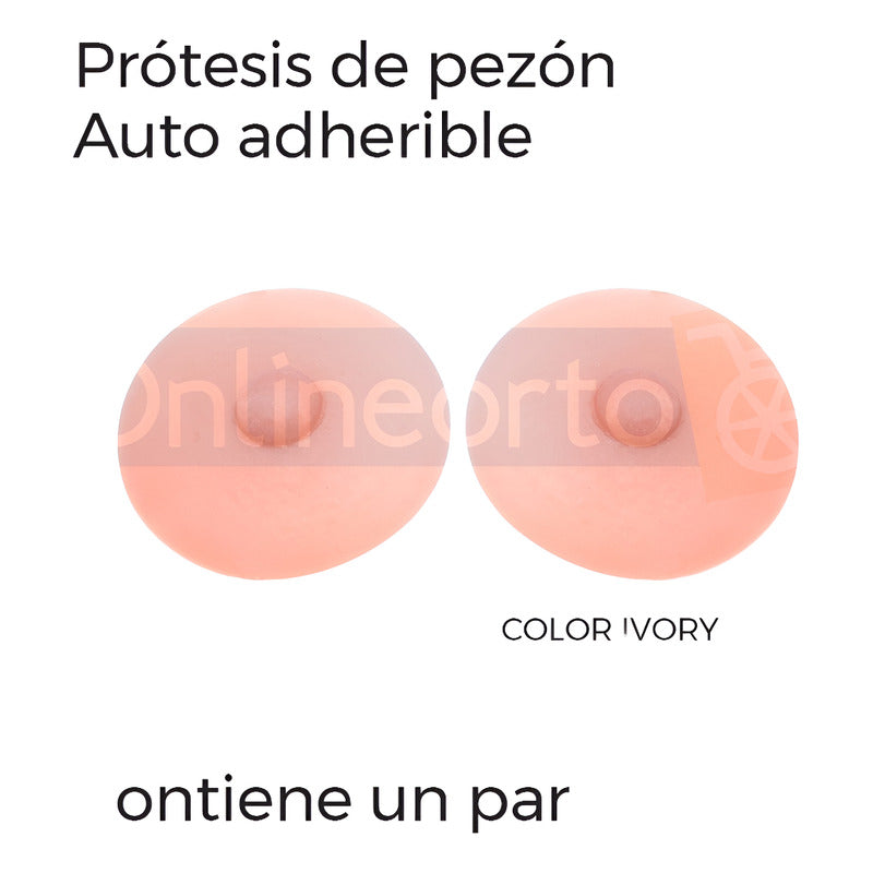 Prótesis Mamaria con Pezón Auto-Adherente Realista Nueva Tecnología Suave, Impermeable y Anatómica Realista Impermeable Textura Real