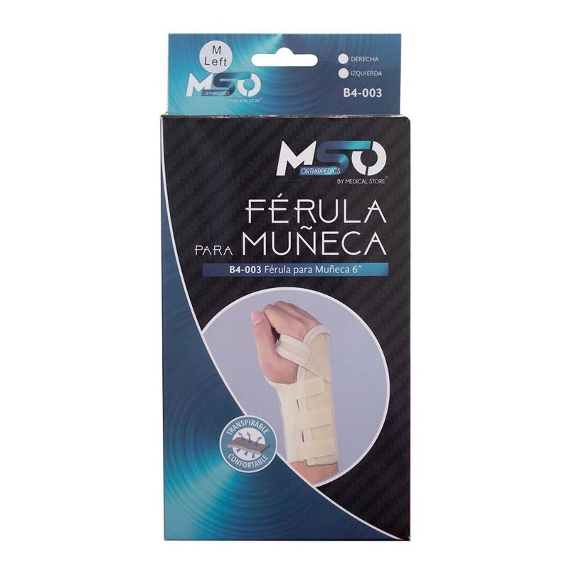 Ortesis Muñequera MSO con Férula Anatómica Ajustable Soporte Profesional Rehabilitación Muscular Postoperatorio Dolor y Túnel Carpiano