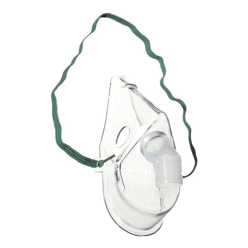 Mascarilla Alargada para Nebulizador Adulto Westmed Plástico de Alto Impacto con Conector Giratorio 360° para Terapia Respiratoria