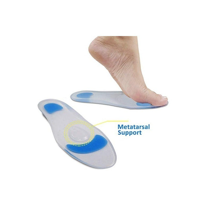 Plantilla Ortopédica Ortho Pauher de Silicón Premium 1 Par con Arco Elevado para Dolor de Pie y Fascitis Plantar