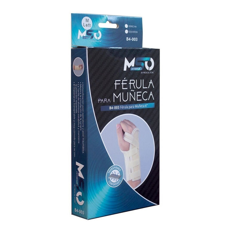 Ortesis Muñequera MSO con Férula Anatómica Ajustable Soporte Profesional Rehabilitación Muscular Postoperatorio Dolor y Túnel Carpiano