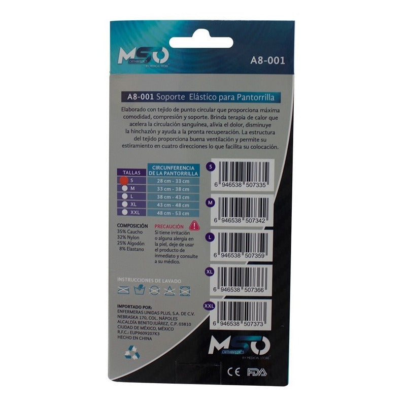 Soporte Elástico para Pantorrilla MSO Compresión Deportiva Terapéutica Transpirable con Diseño Ergonómico de Lujo Actividad Deportiva