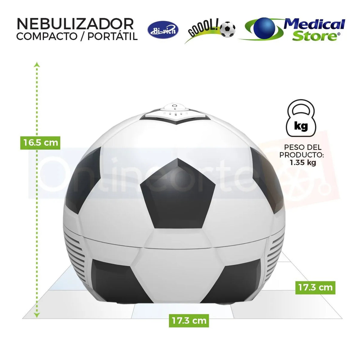 Nebulizador Médico Portátil Balón con mascarillas para adultos e infantil, ideal para aerosolterapia.
