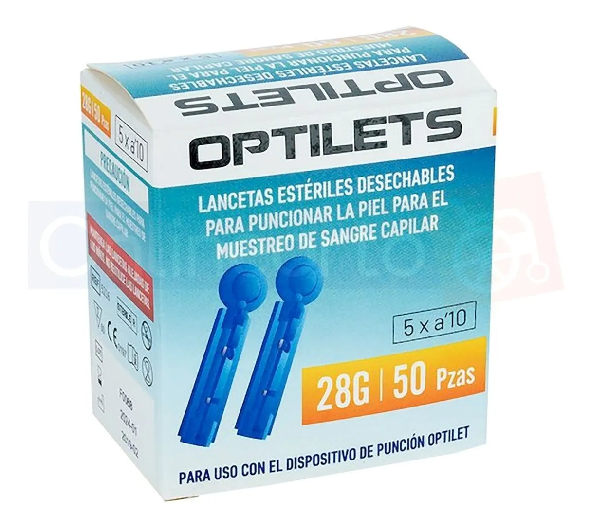 Lancetas Para Medición de Glucosa Optilets Caja 50 Piezas Compatible Glucómetro Abra Desechables y de Uso Único Seguras, Higiénicas y Precisas para Diabetes