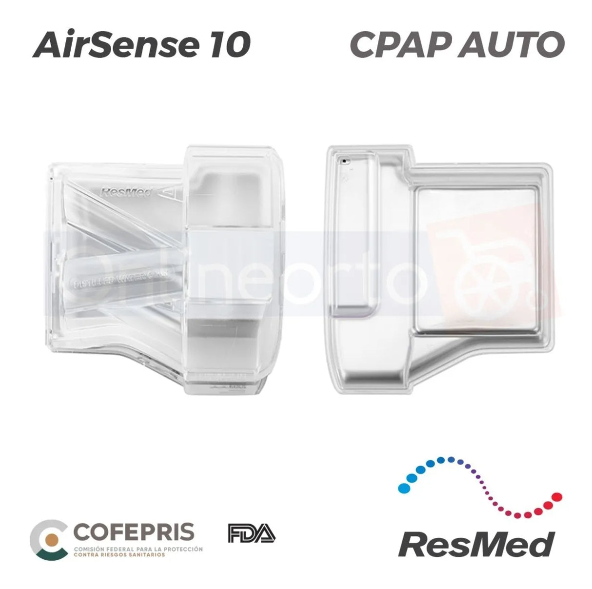 CPAP Automático ResMed AirSense 10 AutoSet con Humidificador Integrado para Tratamiento de Apnea del Sueño y Ronquidos