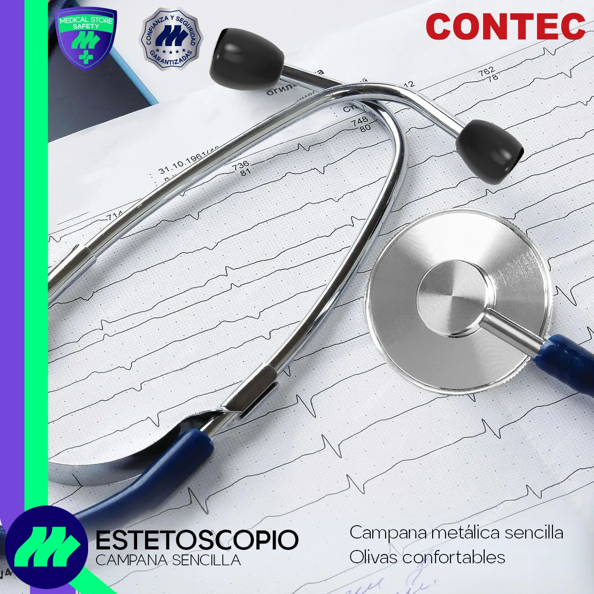 Tubo “Y” de PVC del Estetoscopio Contec SC11 Campana Sencilla