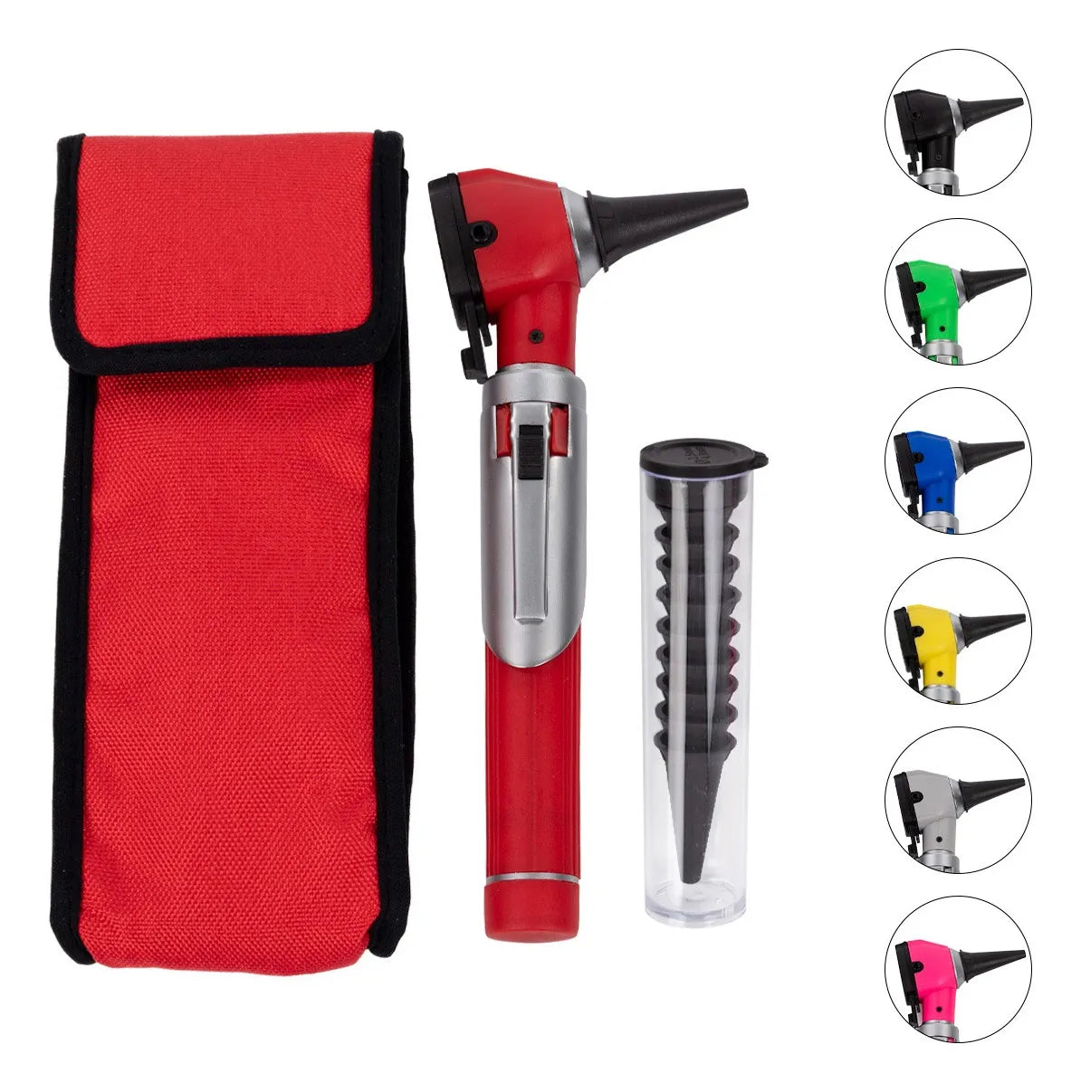 Otoscopio Medico Estudiante Con Estuche Espéculos y Lupa 3x para Consultorio