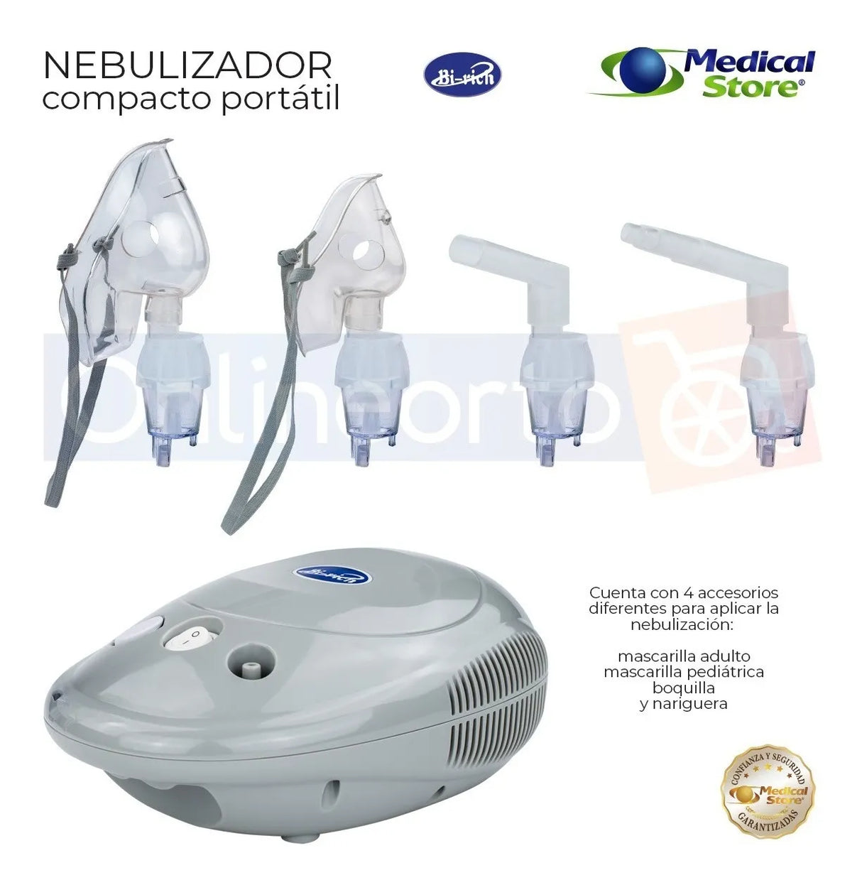 Botón de encendido del Nebulizador Médico Portátil Silencioso, operación sencilla de un solo toque para sesiones rápidas y confiables.