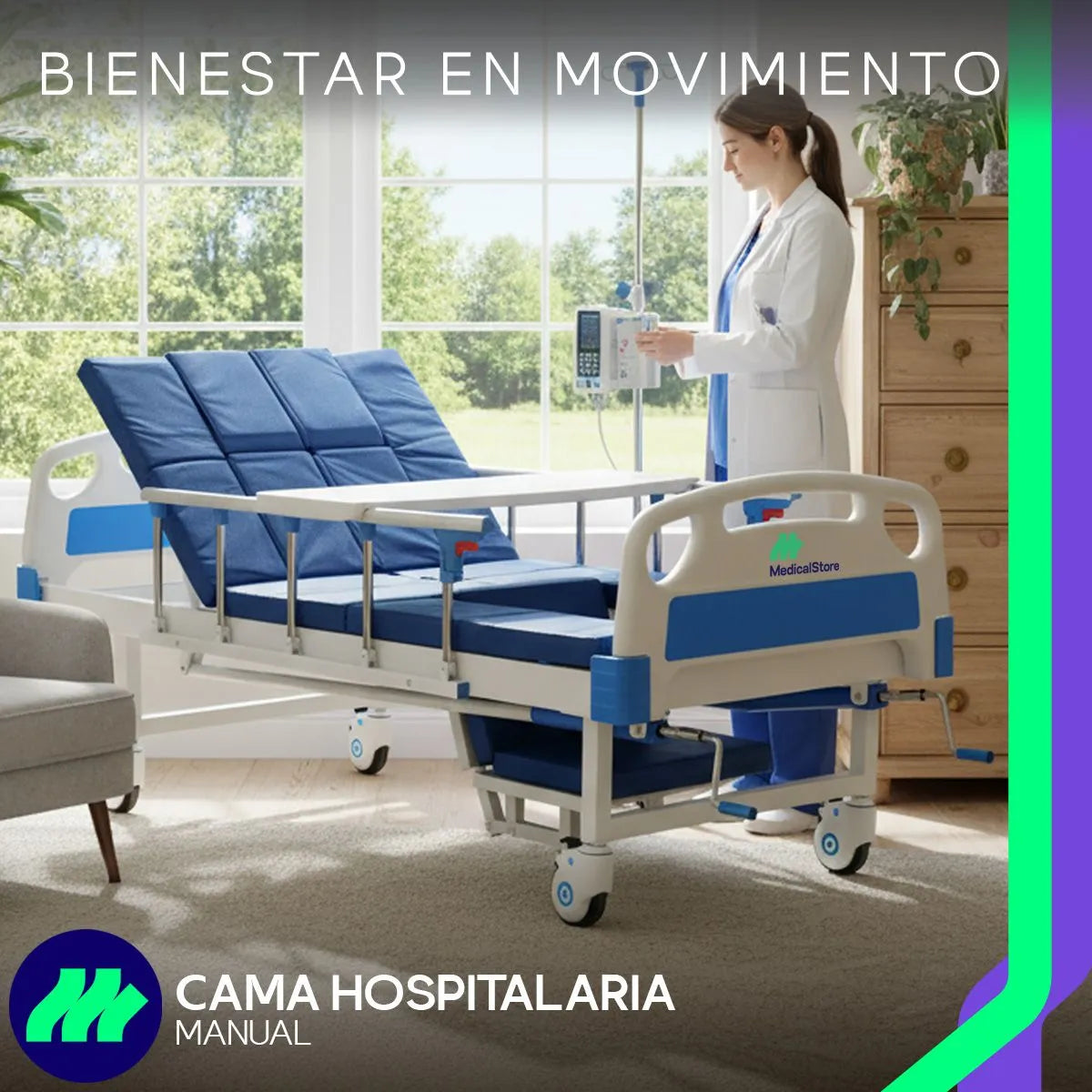 Cabecera y piecera termoformadas en ABS de alta durabilidad, fáciles de limpiar y desmontables