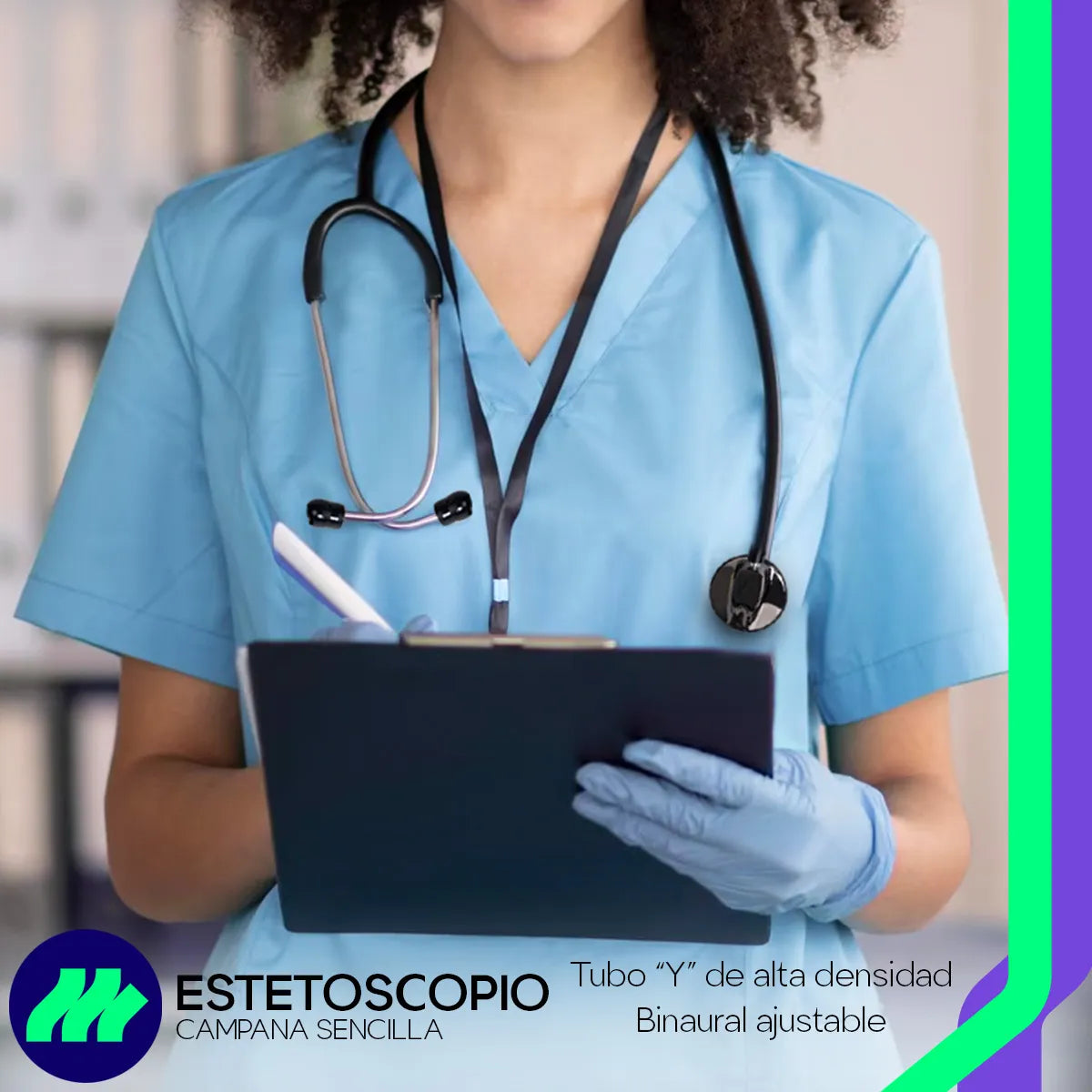 Estetoscopio Médico Contec SC12 Campana Sencilla Ergonomía Profesional Alta Sensibilidad Acústica Uso Clínico en Hospitales y Clínicas