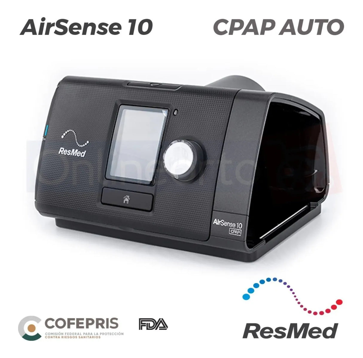 CPAP Automático ResMed AirSense 10 AutoSet con Humidificador Integrado para Tratamiento de Apnea del Sueño y Ronquidos