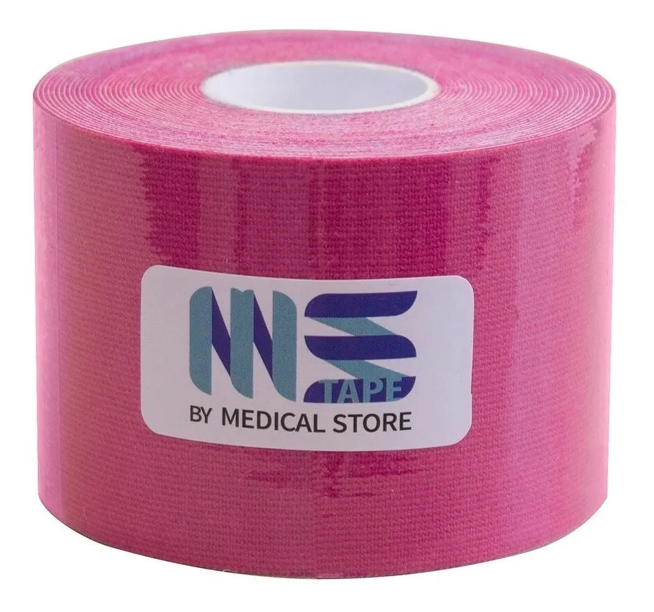 Cinta Kinesiológica MS Tape Hipoalergénica de Algodón Elástica 5m x 5cm Vendaje Neuromuscular para Lesiones Musculares y Articulares para Rehabilitación Deporte y Drenaje Linfático