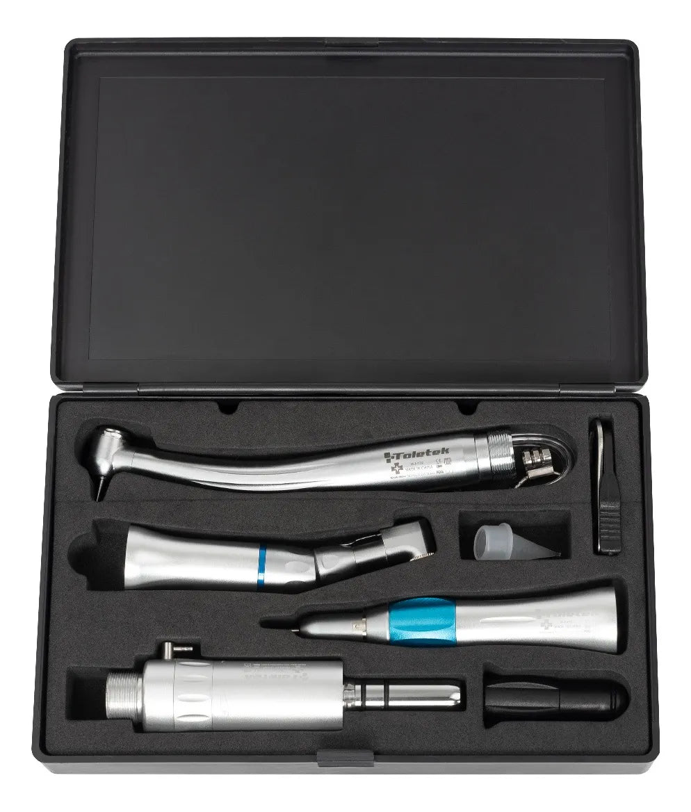 Kit Dental Profesional para Estudiantes Toletek con Motor Pieza de Alta y Baja Velocidad Recta y Contrángulo