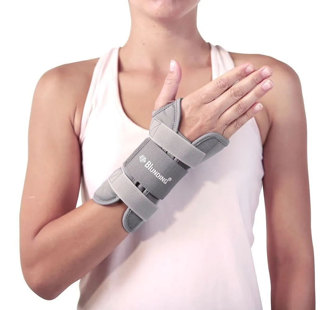 Muñequera Ortopédica con Férula de Aluminio Ajustable Blunding Soporte de Muñeca Ergonómico Reforzado para Lesiones Estabilizador de Muñeca para Rehabilitación