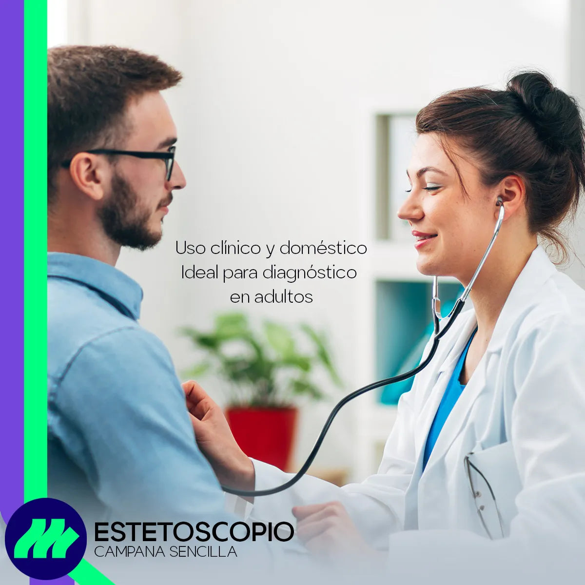 Estetoscopio Médico Contec SC12 Campana Sencilla Ergonomía Profesional Alta Sensibilidad Acústica Uso Clínico en Hospitales y Clínicas