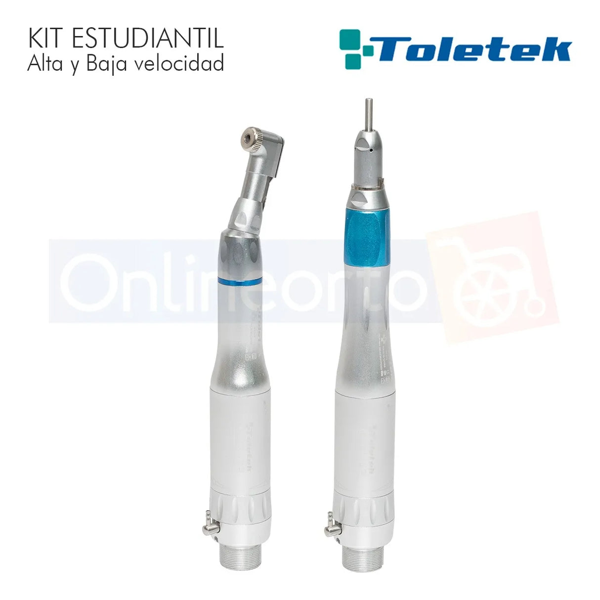 Kit Dental Profesional para Estudiantes Toletek con Motor Pieza de Alta y Baja Velocidad Recta y Contrángulo