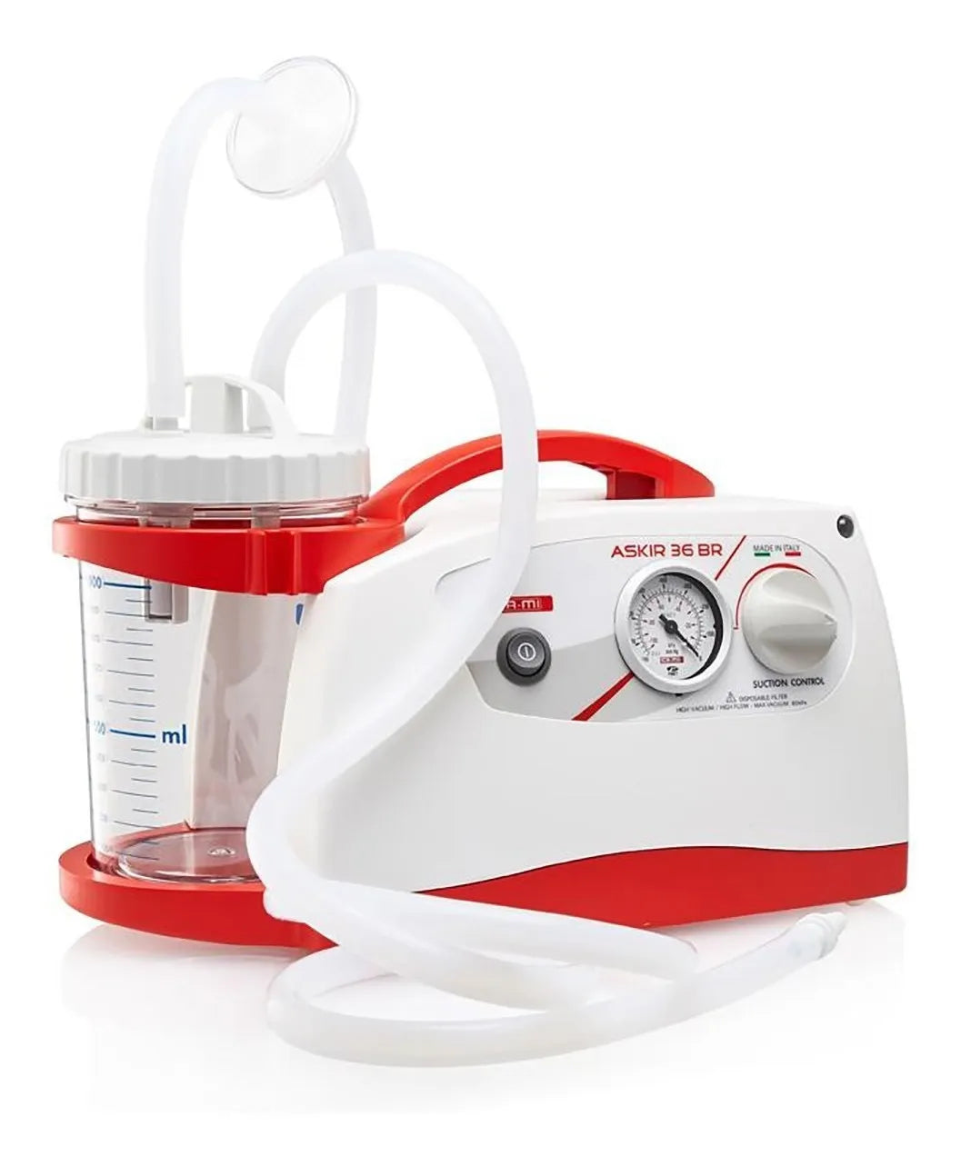 Equipo Aspirador de Secreciones 36 Litros Portátil CA-MI New Askir 36 BR para Uso Médico y Clínico
