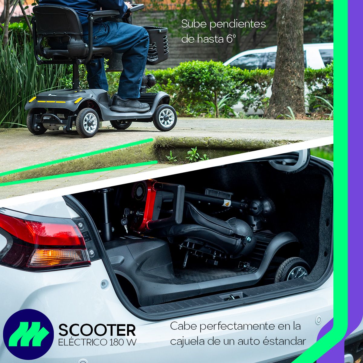 Chasis de acero resistente de la silla de ruedas eléctrica scooter 4 ruedas asiento, compacto y durable para uso prolongado.