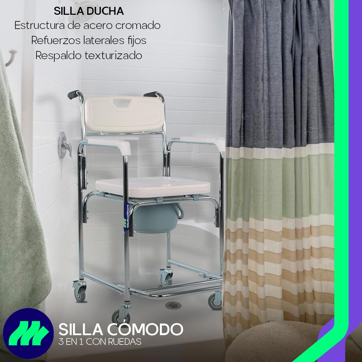 Silla Comodo Ducha Aumento Para Wc Baño 3 En 1 Medical Store
