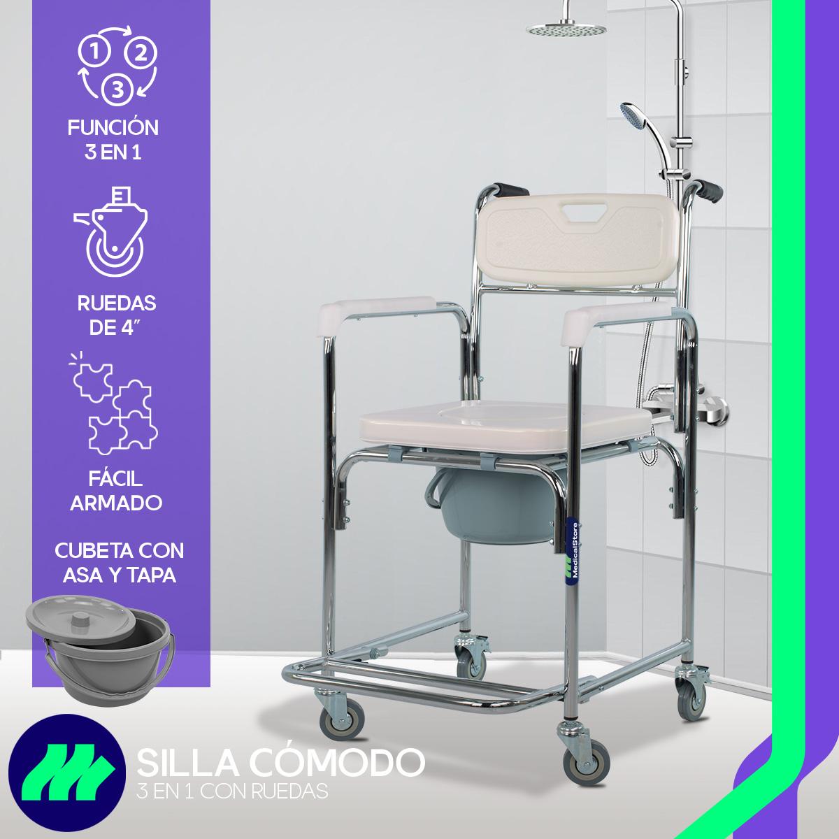 Silla Comodo Ducha Aumento Para Wc Baño 3 En 1 Medical Store