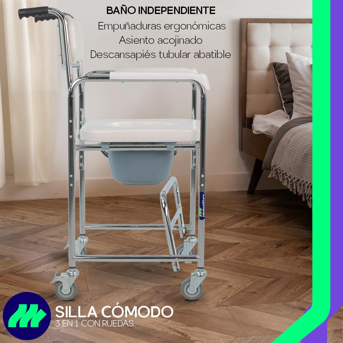 Silla Comodo Ducha Aumento Para Wc Baño 3 En 1 Medical Store