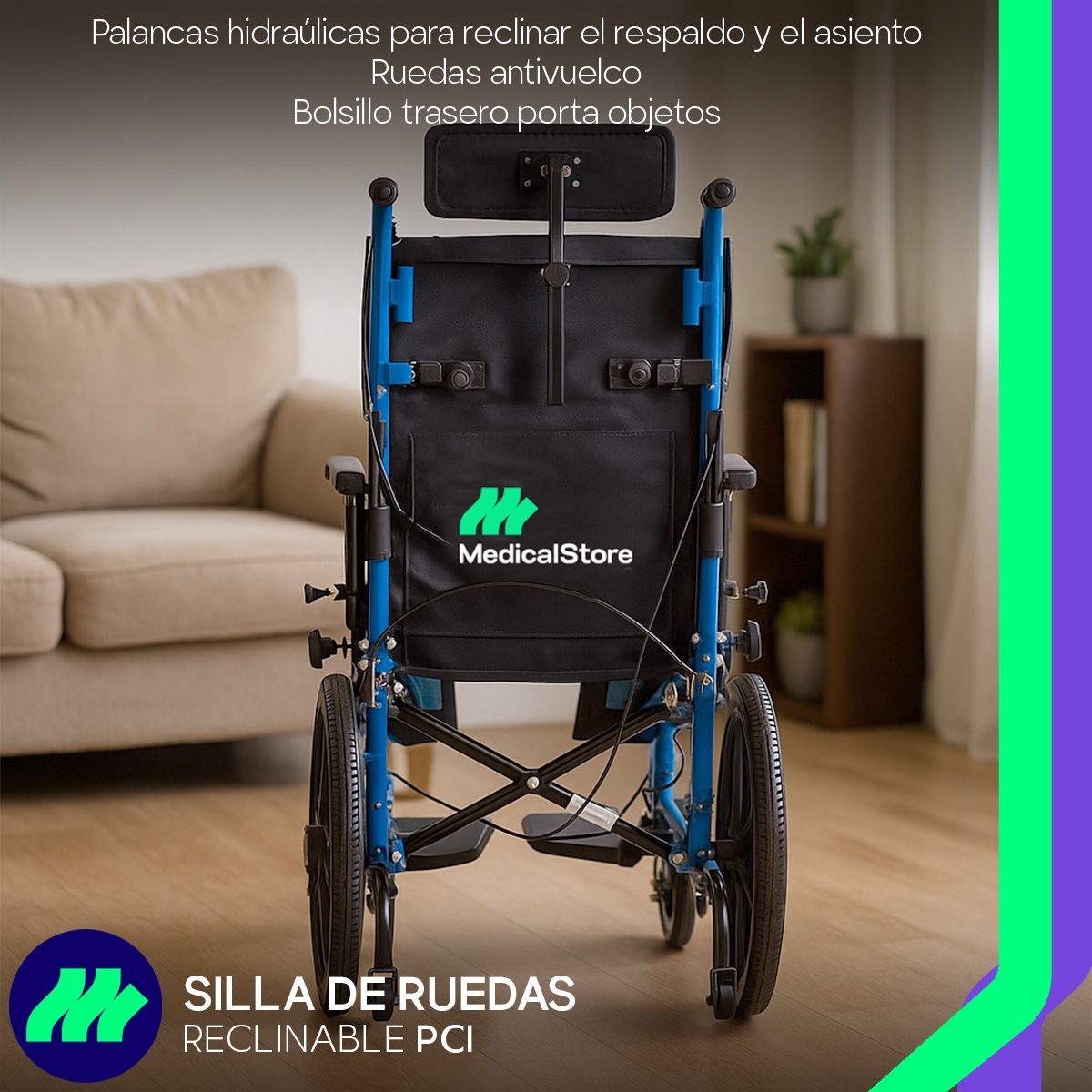 Silla de ruedas infantil PCI ortopédica plegable para fácil transporte y almacenamiento