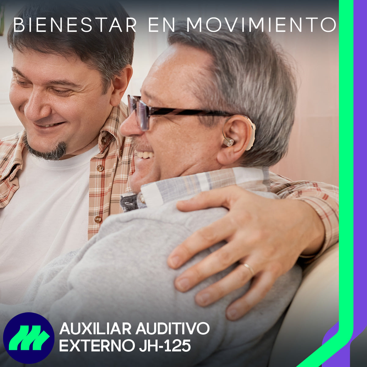 Audífono reforzado con baja distorsión para mejorar la claridad del sonido.