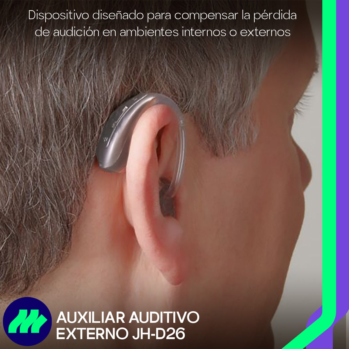 Audífono con estuche de carga portátil – Amplificador auditivo recargable con diseño compacto y práctico, fácil de transportar y usar diariamente.