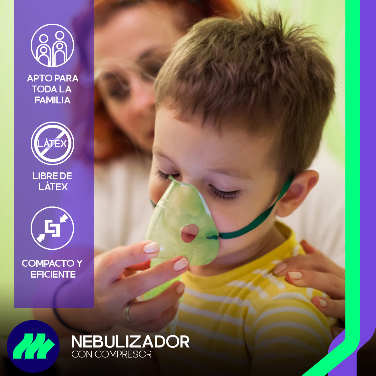 Boquilla y accesorios adicionales del nebulizador, para sesiones completas de aerosolterapia.