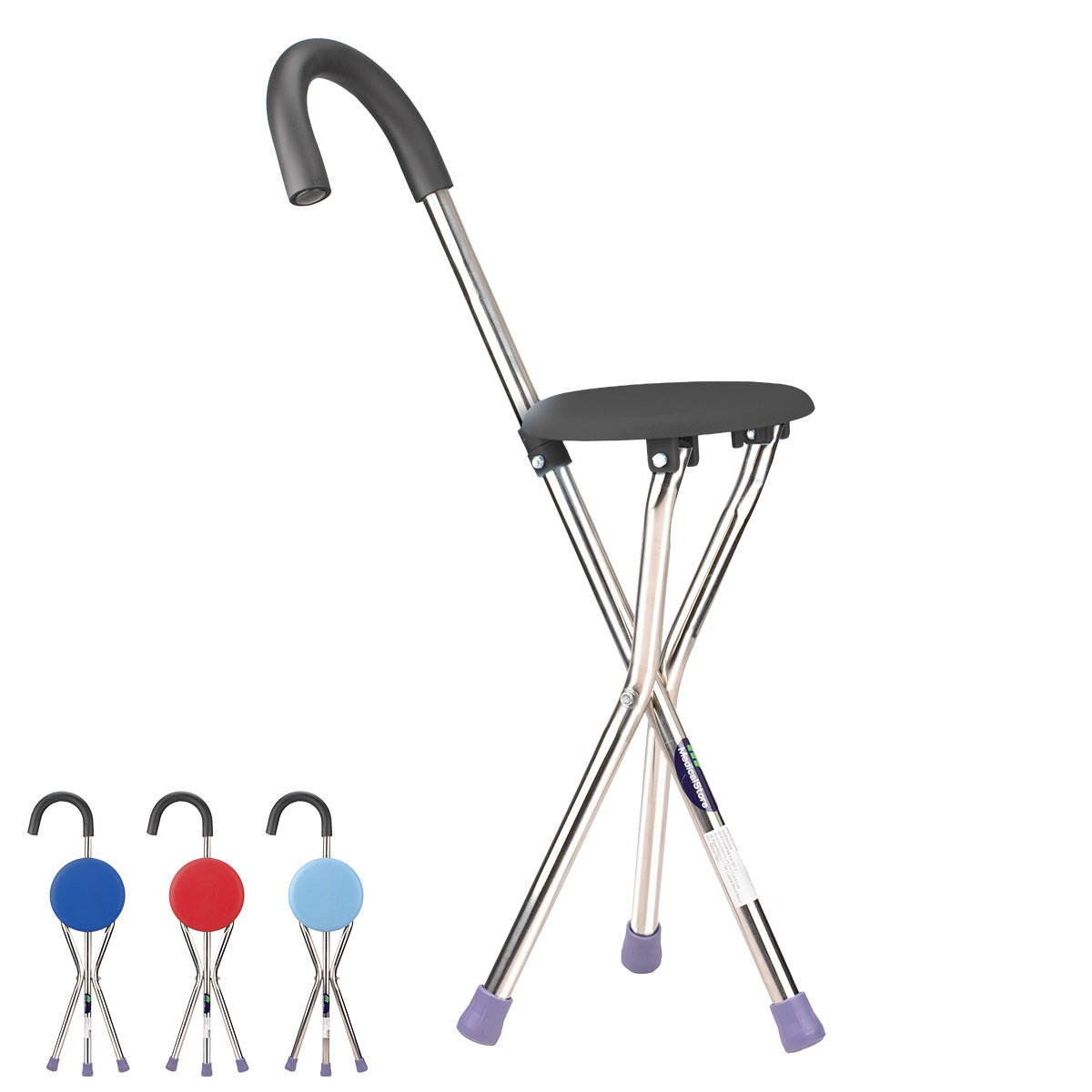 Bastón Silla Asiento Plegable Ajustable Portátil Aluminio Ligero