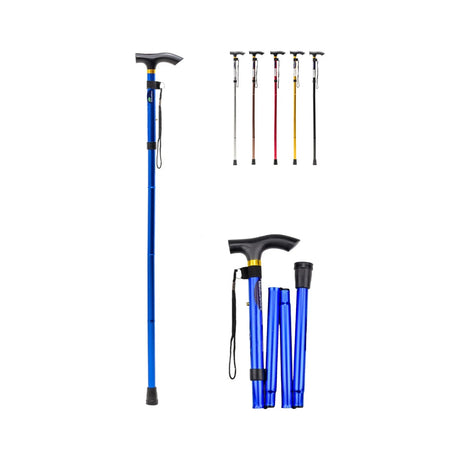 Bastón Plegable Ajustable Aluminio 1 Apoyo Puño Francés Ergonómico
