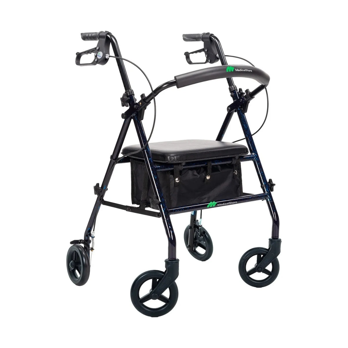 Andadera ortopédica rollator para adulto mayor en uso diario