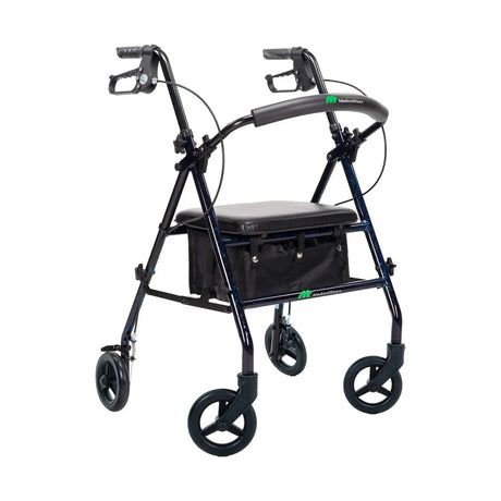 Andadera ortopédica rollator para adulto mayor en uso diario