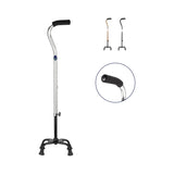 Bastón 4 Apoyos Ajustable De Aluminio Antiderrapante Ligero Estable Reforzado Ergonómico Seguro Cómodo Portátil Adultos Mayores