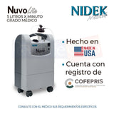 Concentrador De Oxigeno 5 L Nidek Con Nebulizador