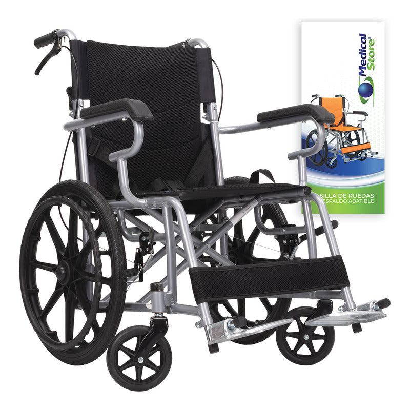 Silla De Ruedas Traslado Ligera Compacta Gris Medical Store