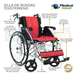 Silla De Ruedas Plegable Aluminio Ligera Todo Terreno Env Gr