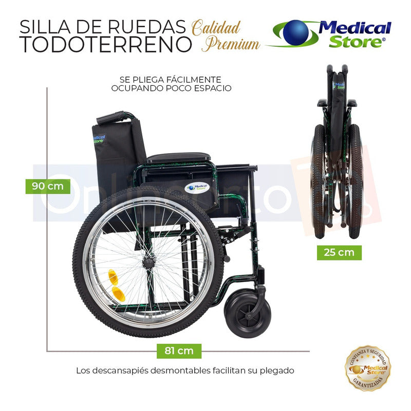 Silla De Ruedas Llantas Neumaticas De Lujo Todo Terreno