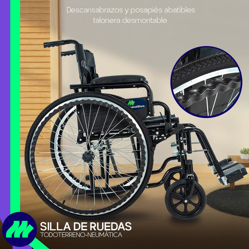 Silla De Ruedas Plegable Llanta Neumatic Todoterreno Thunder