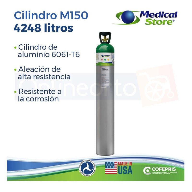 Tanque De Oxigeno 4248 Litros Marca Oxiplus C/n Inspirómetro