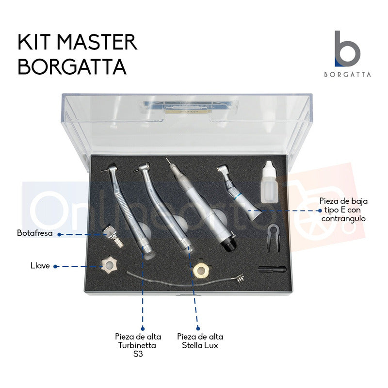 Kit Master Dental Dos Piezas De Alta Una De Baja Contrangulo