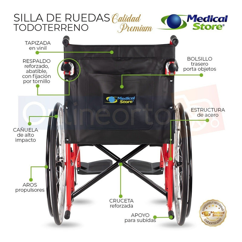 Silla De Ruedas De Lujo Plegable Compacta Todo Terreno Ms