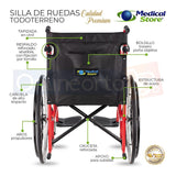 Silla De Ruedas De Lujo Plegable Compacta Todo Terreno Ms