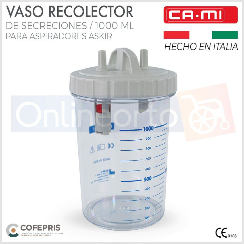 Vaso Recolector De Secreciones Para Aspirador Cami