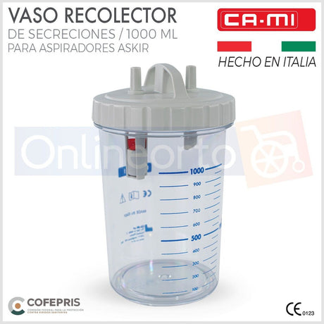 Vaso Recolector De Secreciones Para Aspirador Cami