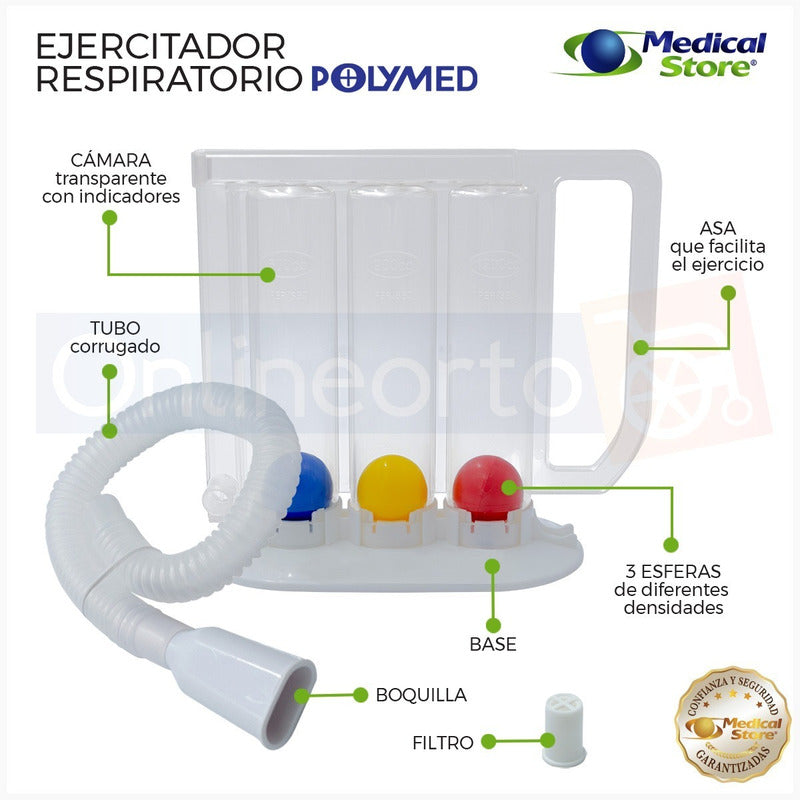 5 Inspirometros Incentivo Ejercitador Pulmonar Respiratorio