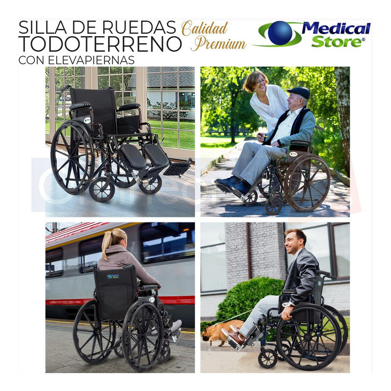 Silla De Ruedas Compacta Todo Terreno Plegable Acero