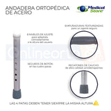 Andadera Ortopédica Acero Plegable Ajustable  Adulto