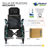 Silla De Ruedas Reclinable Marca Medical Store Envio Gratis