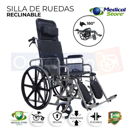 Silla De Ruedas Reclinable Cromada De Lujo Medical Store